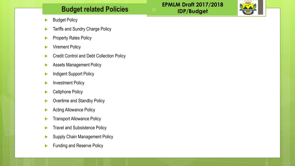 epmlm draft 2017 2018 idp budget 19