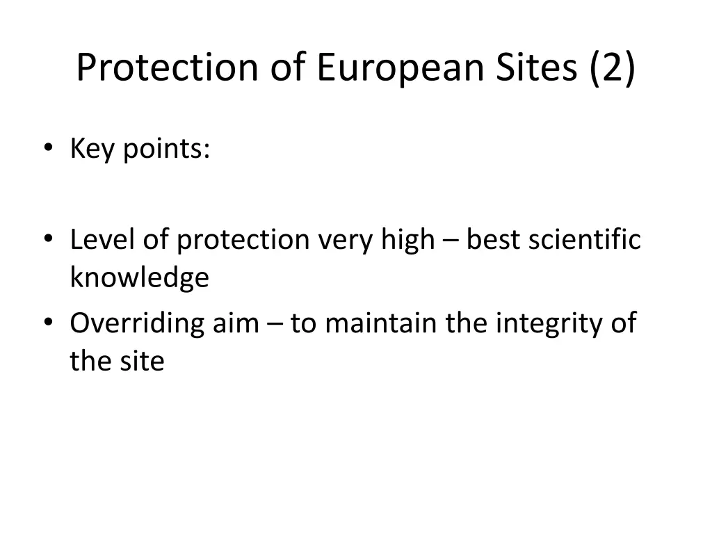 protection of european sites 2