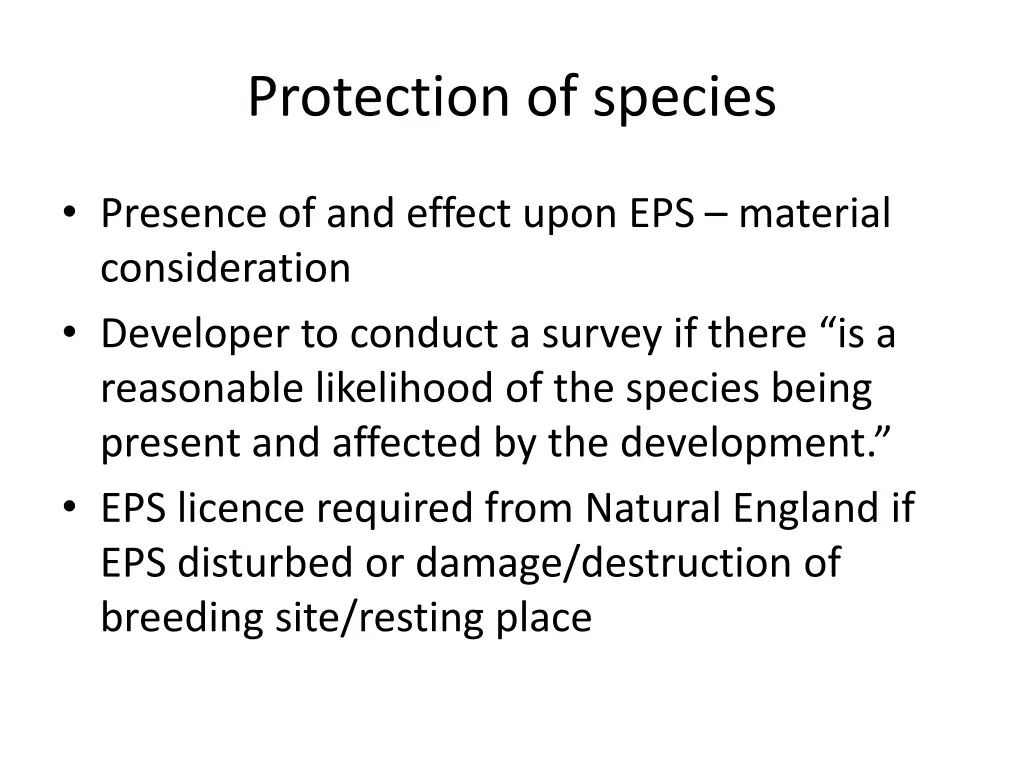 protection of species