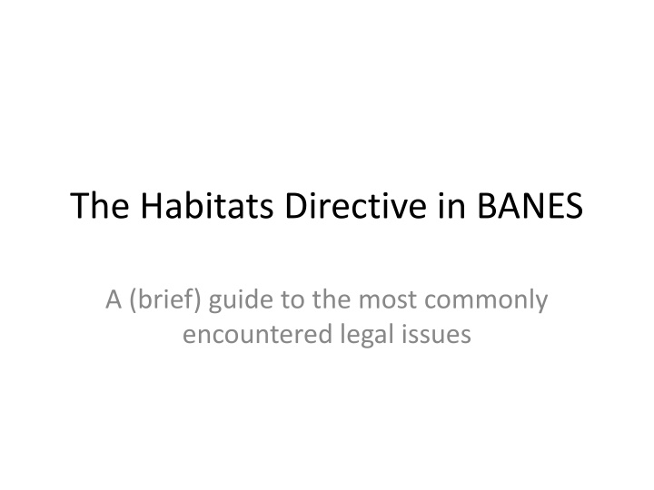 the habitats directive in banes