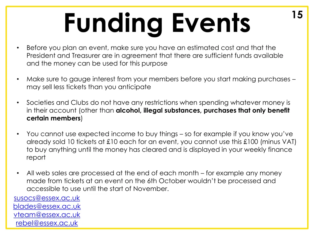 funding events