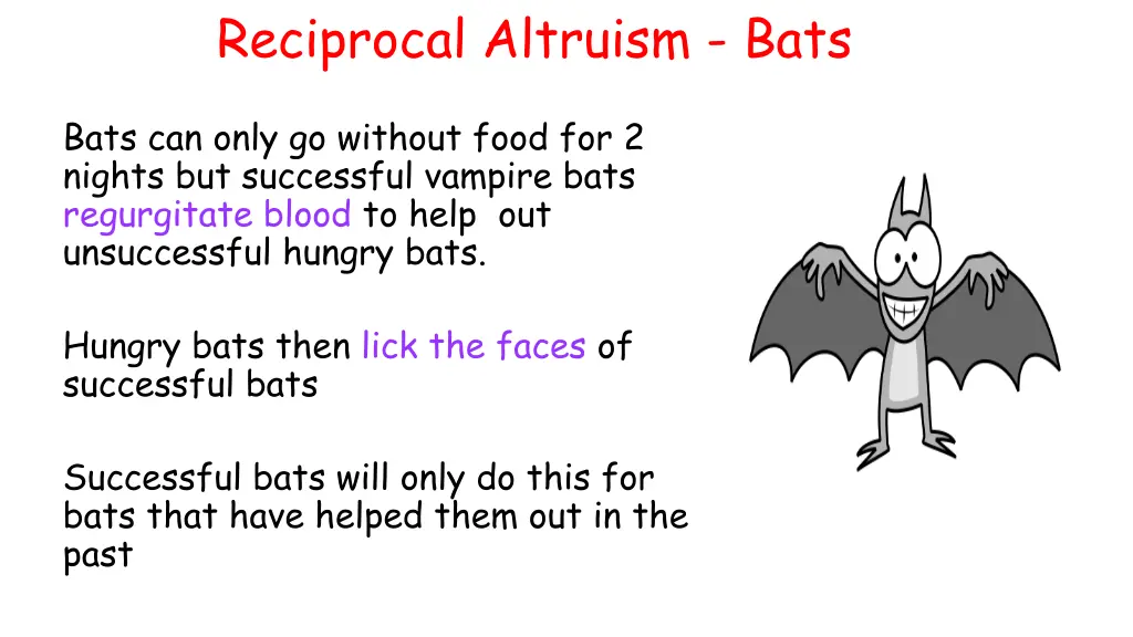 reciprocal altruism bats