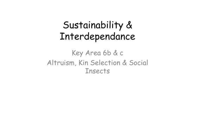 sustainability interdependance