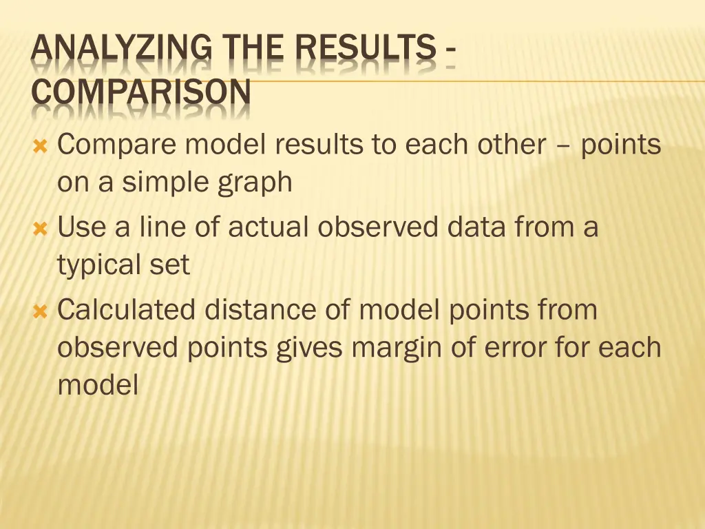 analyzing the results comparison