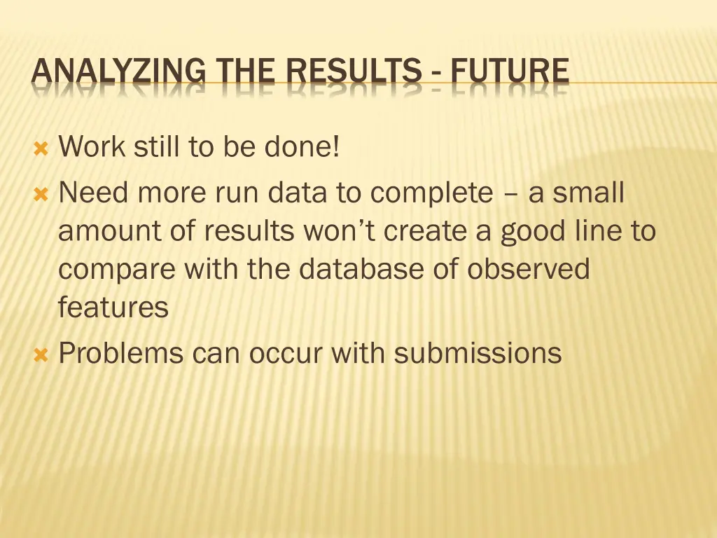 analyzing the results future