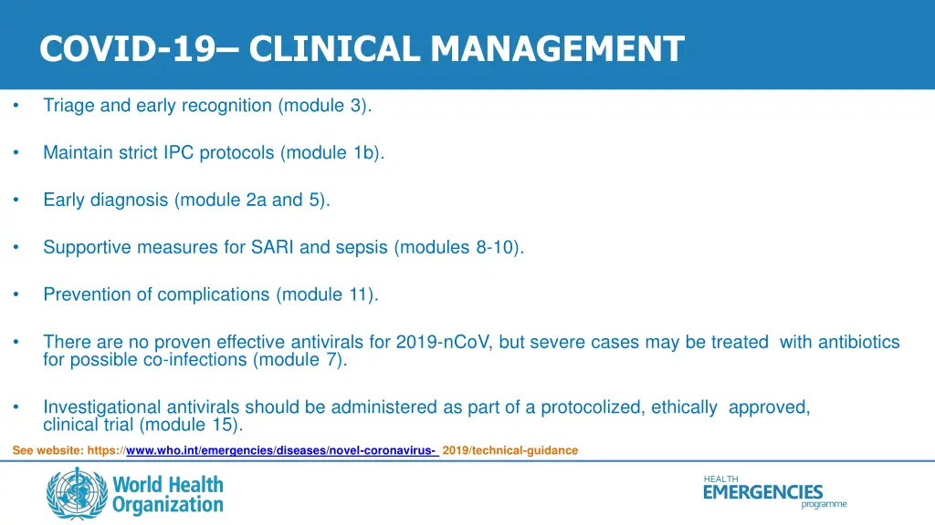 covid 19 clinical management