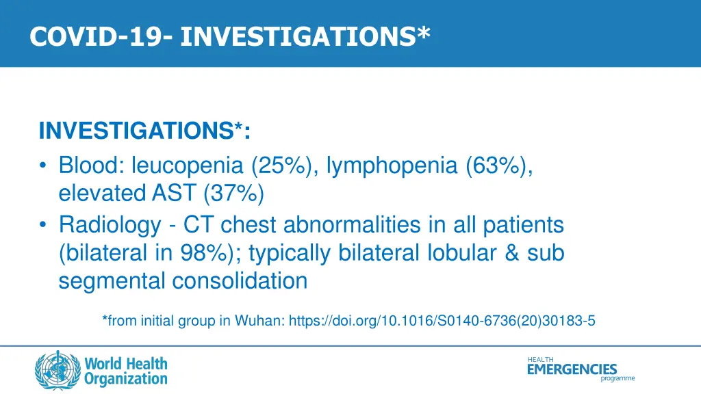 covid 19 investigations