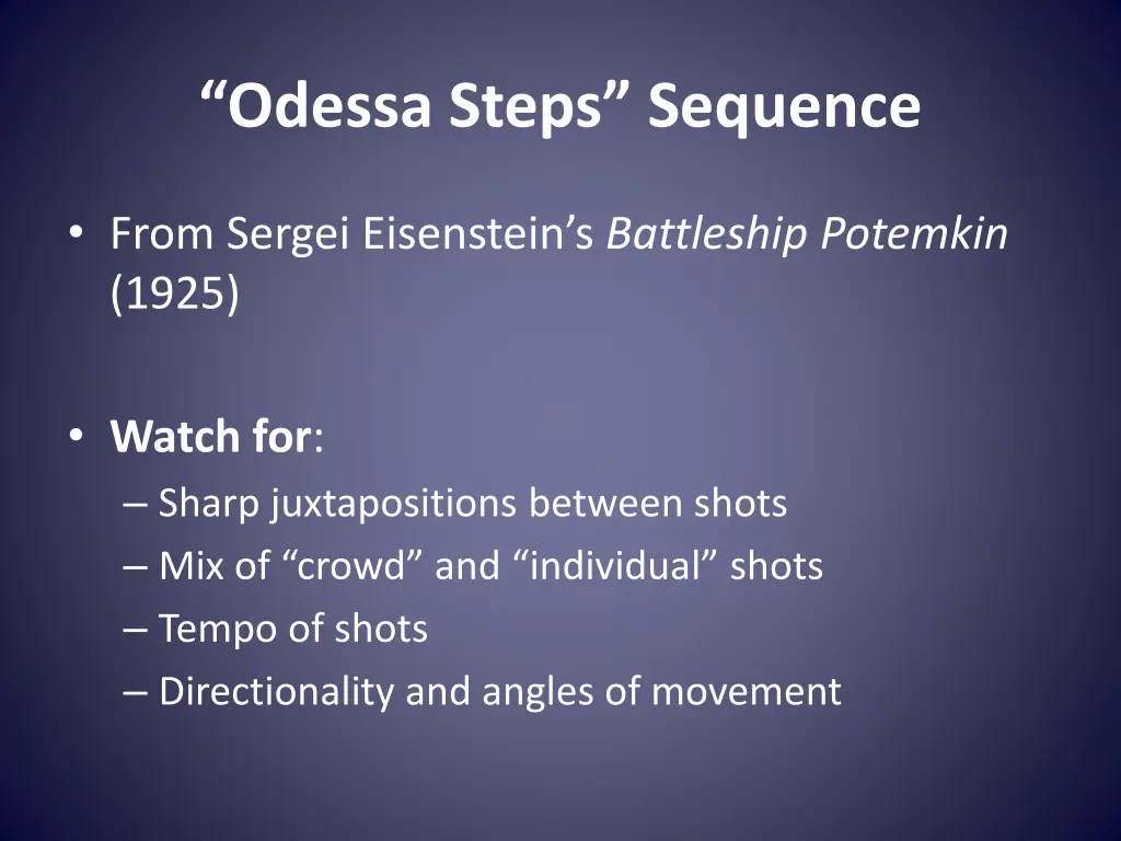 odessa steps sequence