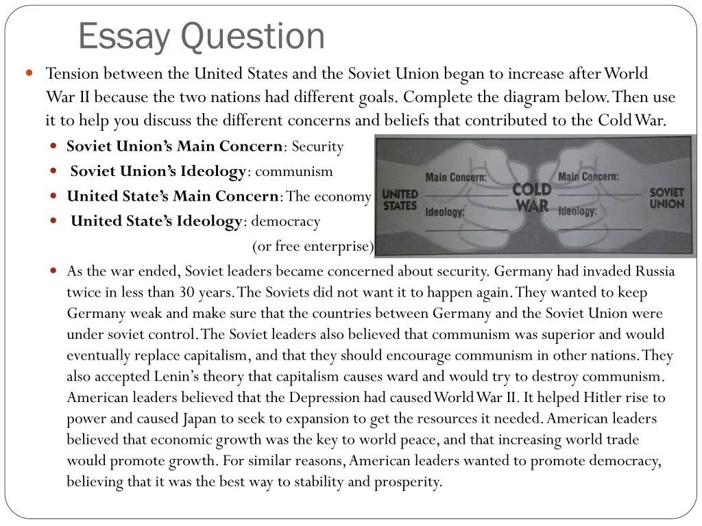 essay question tension between the united states