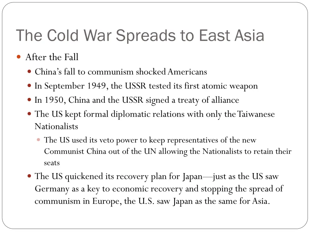 the cold war spreads to east asia 1