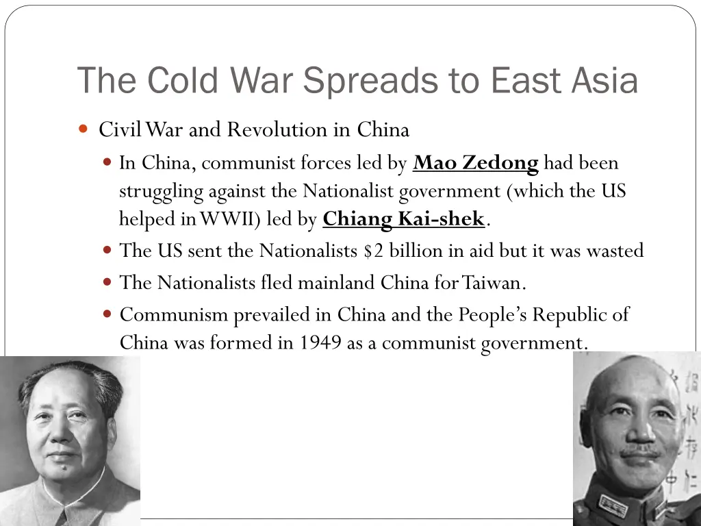 the cold war spreads to east asia