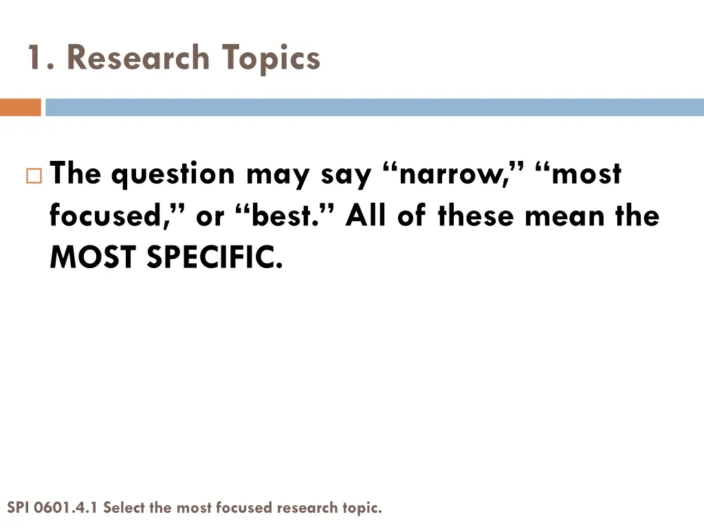 1 research topics