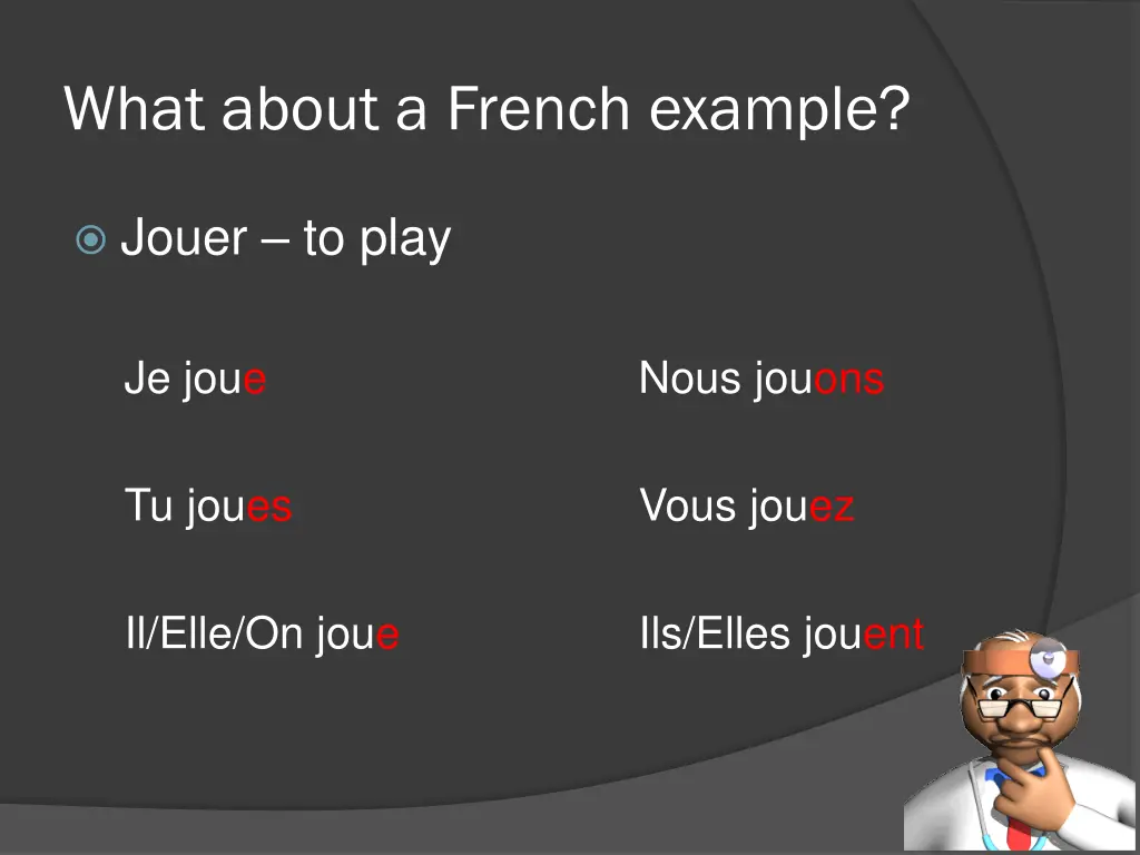 what about a french example