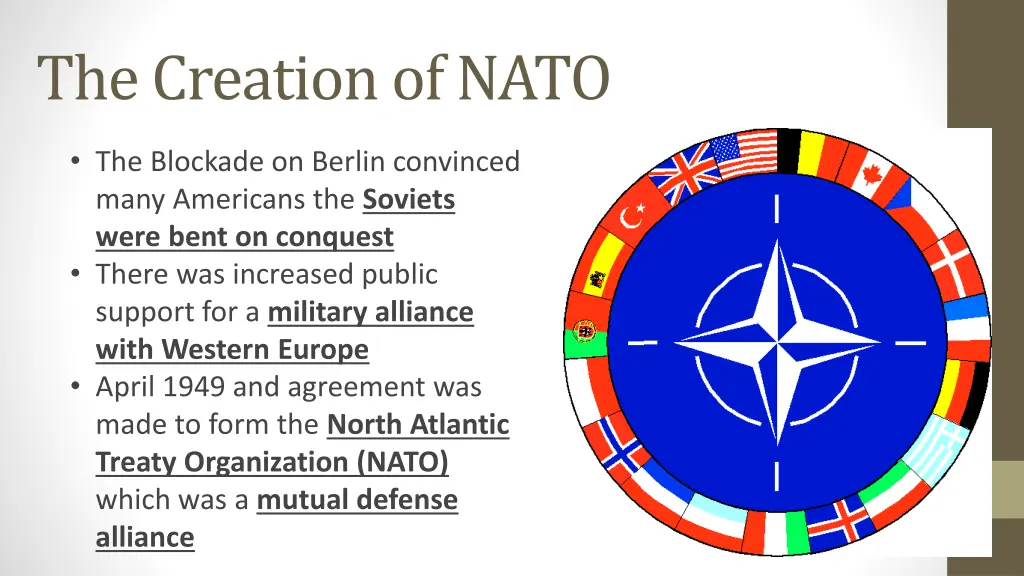 the creation of nato