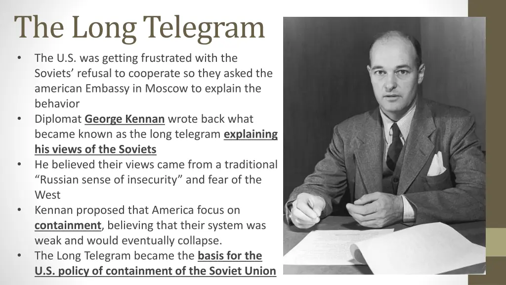 the long telegram the u s was getting frustrated