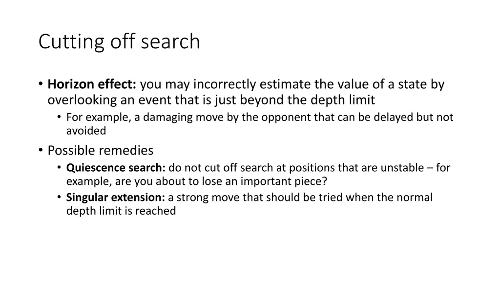 cutting off search