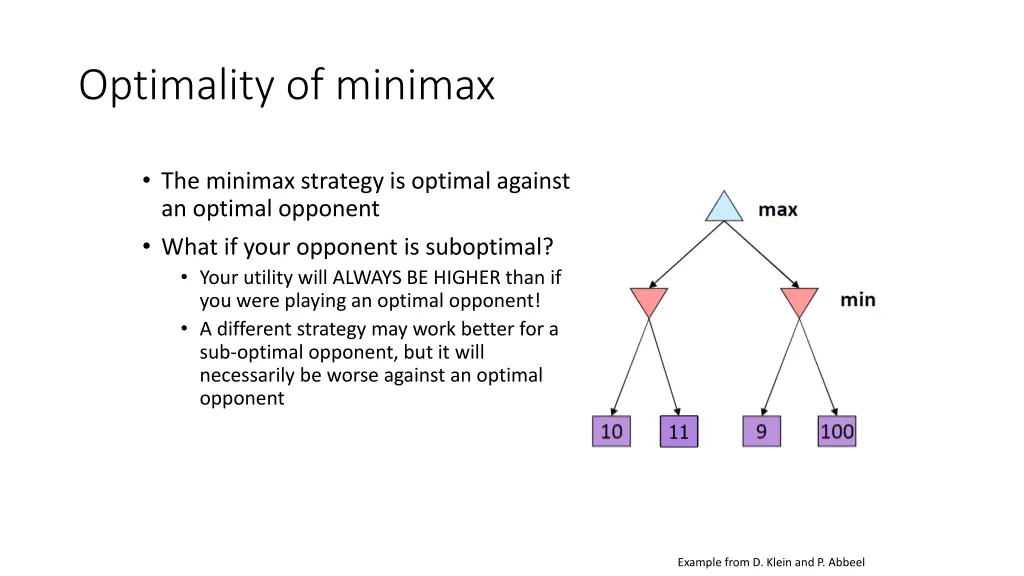 optimality of minimax