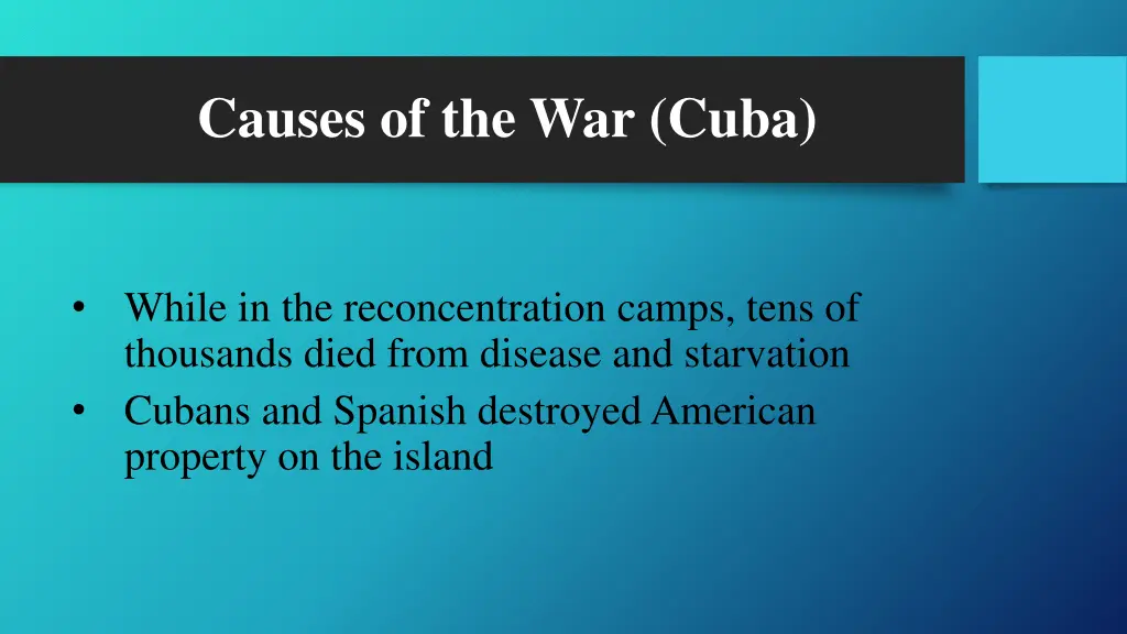 causes of the war cuba 2