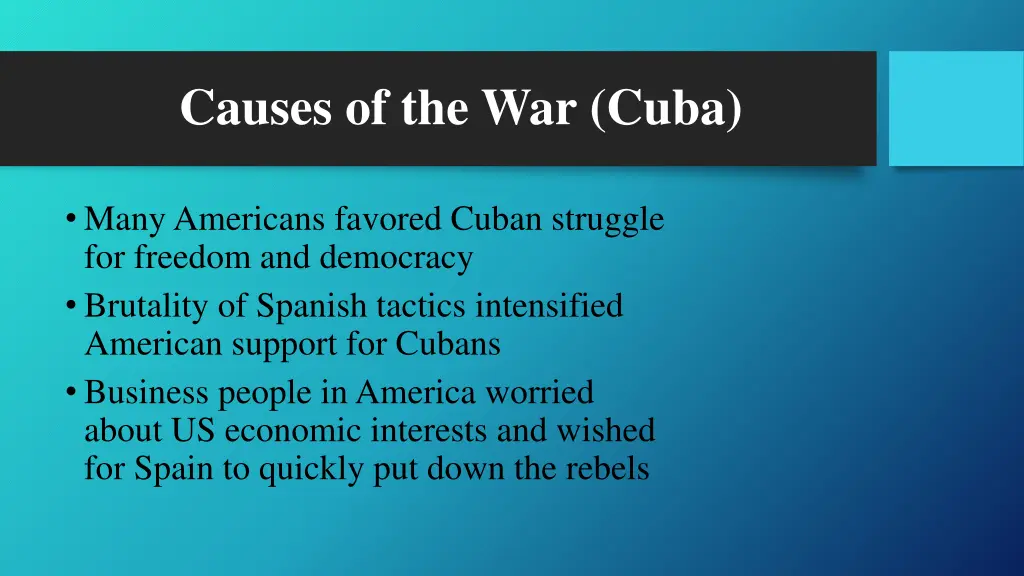 causes of the war cuba 3