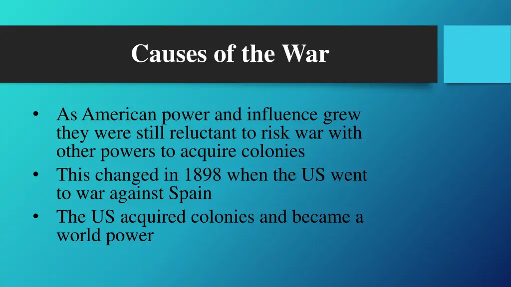 causes of the war