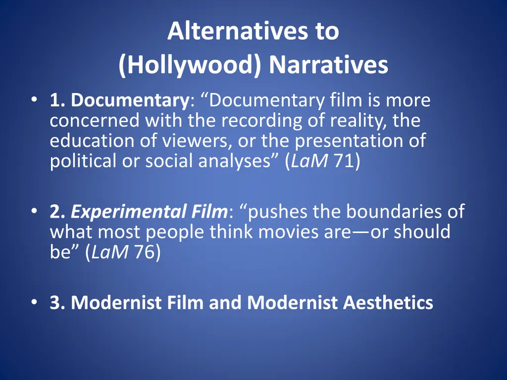 alternatives to hollywood narratives