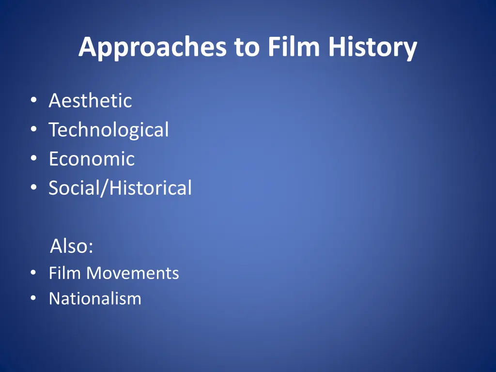 approaches to film history