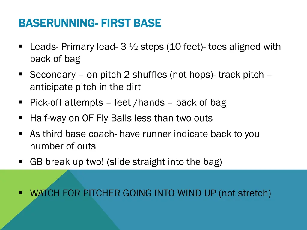 baserunning baserunning first base