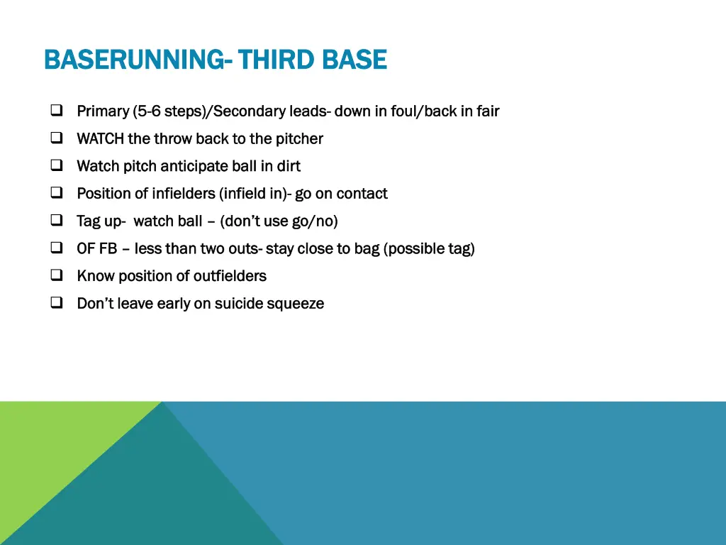 baserunning baserunning third base