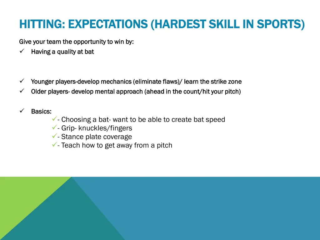 hitting expectations hardest skill in sports