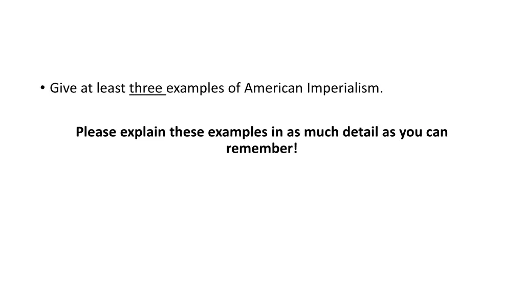 give at least three examples of american