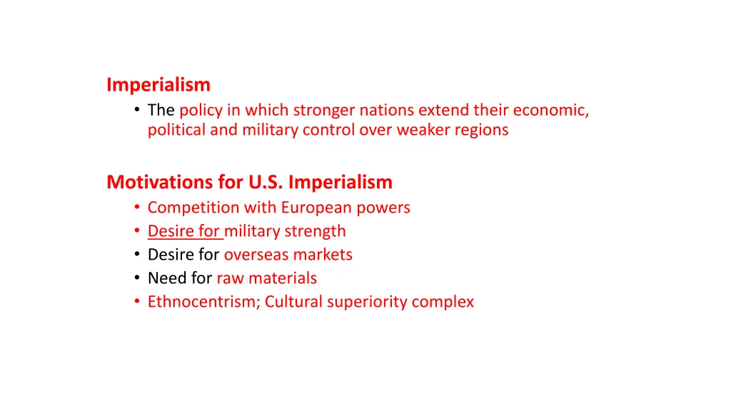 imperialism the policy in which stronger nations