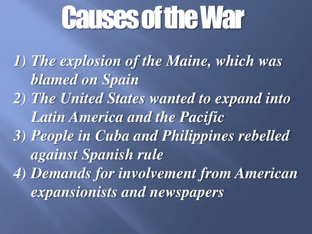 causes of the war