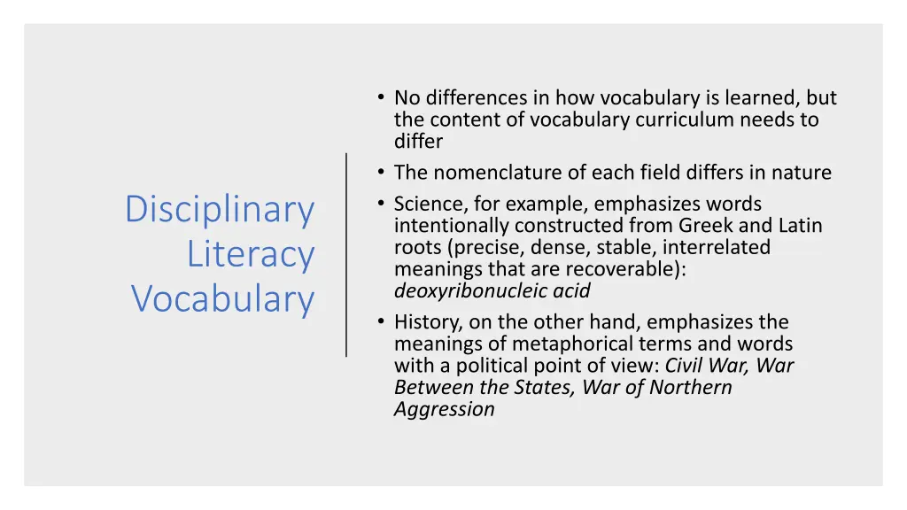 no differences in how vocabulary is learned