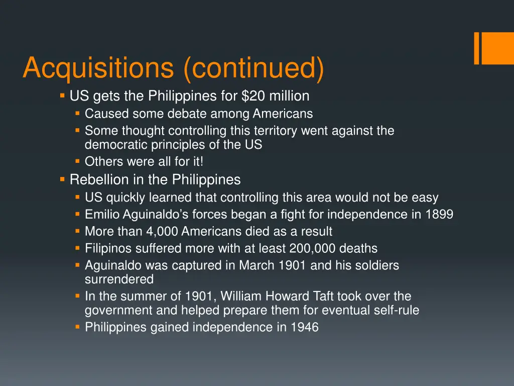 acquisitions continued us gets the philippines