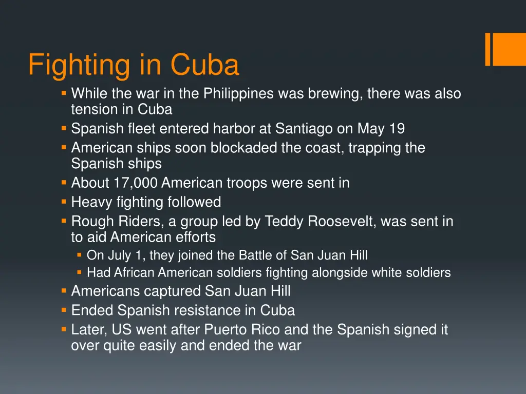 fighting in cuba while the war in the philippines