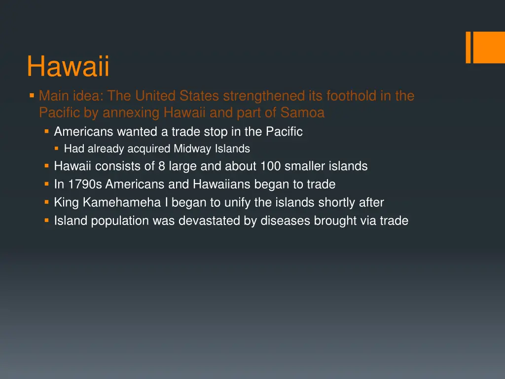 hawaii main idea the united states strengthened