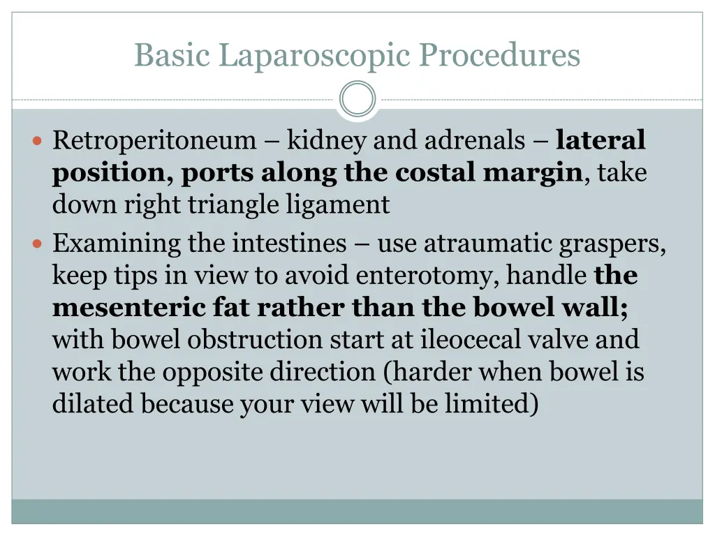 basic laparoscopic procedures 1