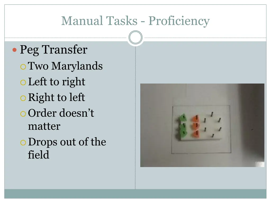 manual tasks proficiency