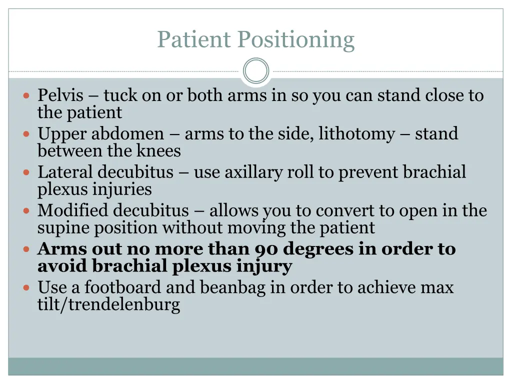 patient positioning