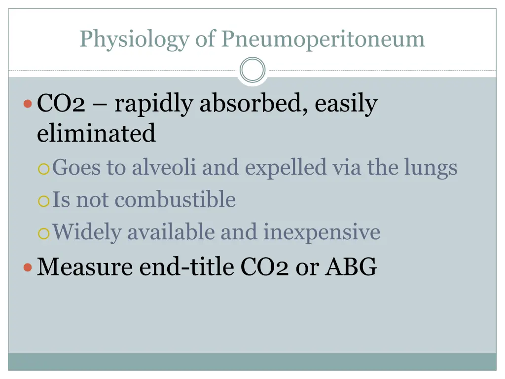 physiology of pneumoperitoneum