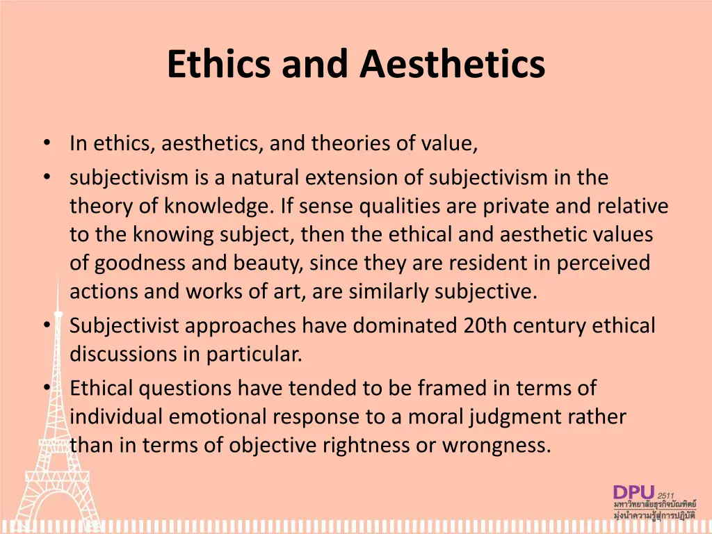 ethics and aesthetics