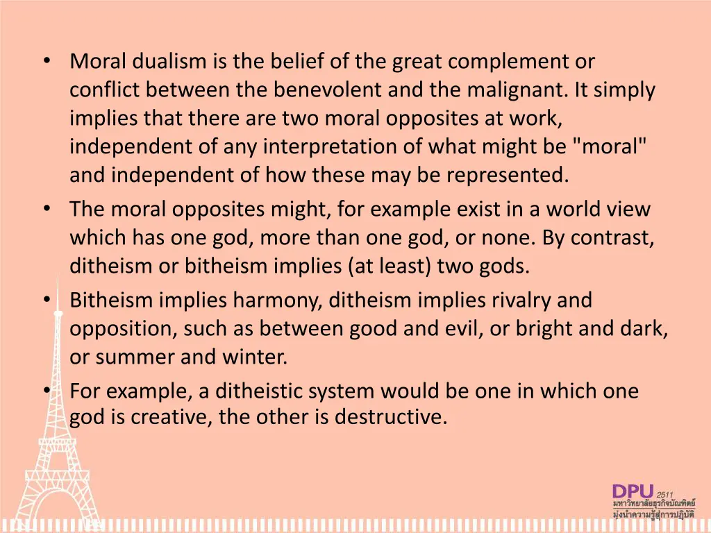 moral dualism is the belief of the great