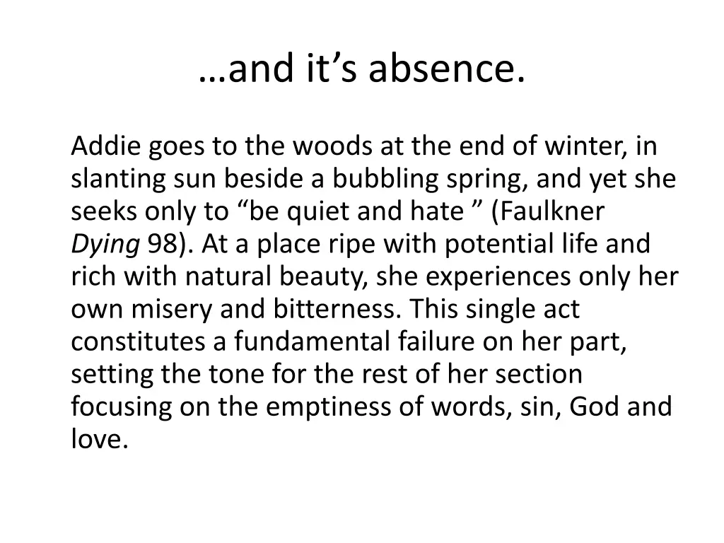 and it s absence