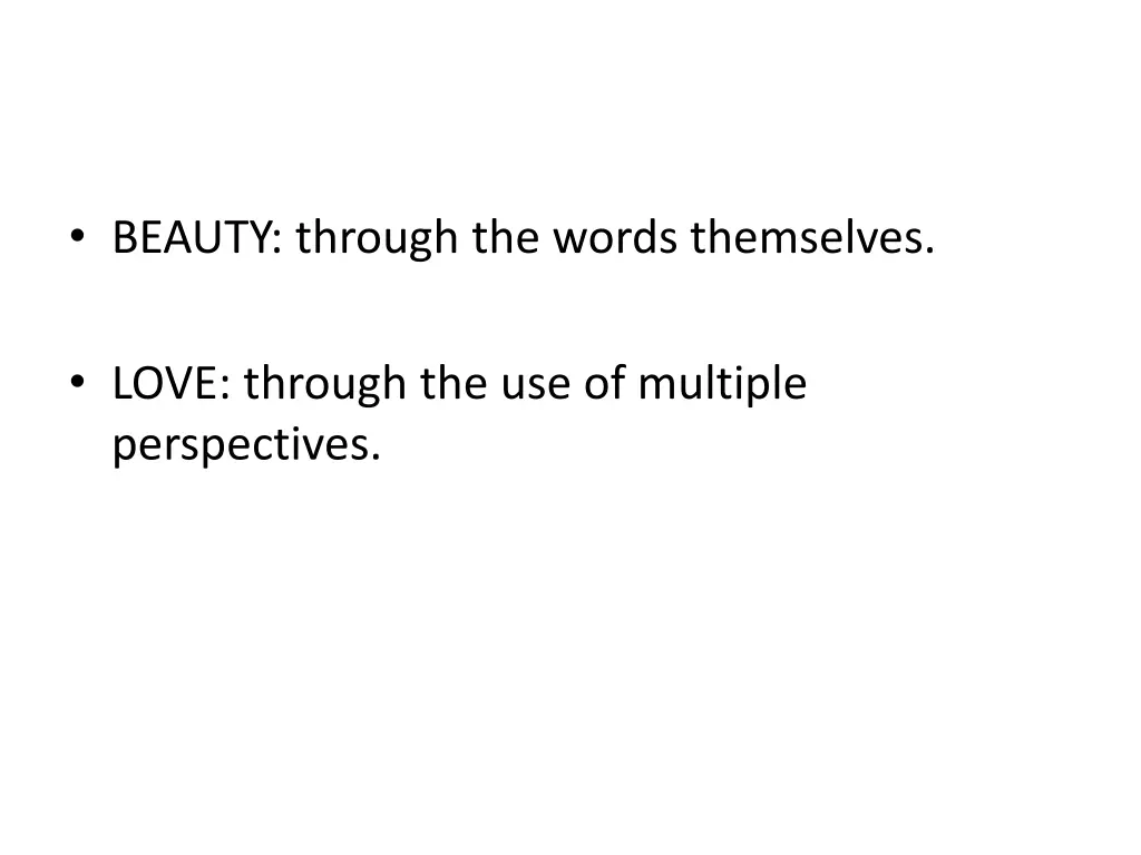 beauty through the words themselves