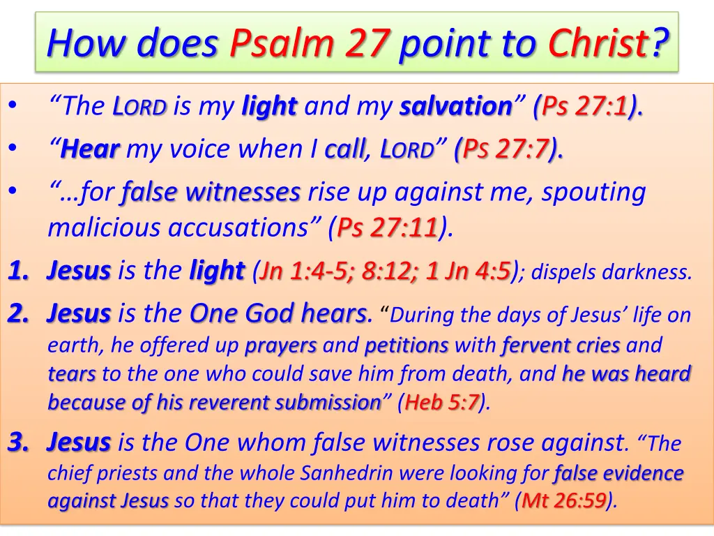 how does psalm 27 point to christ