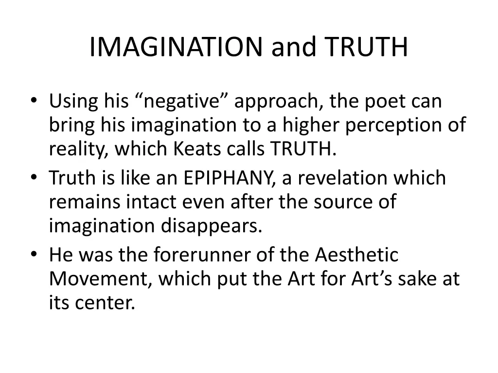 imagination and truth