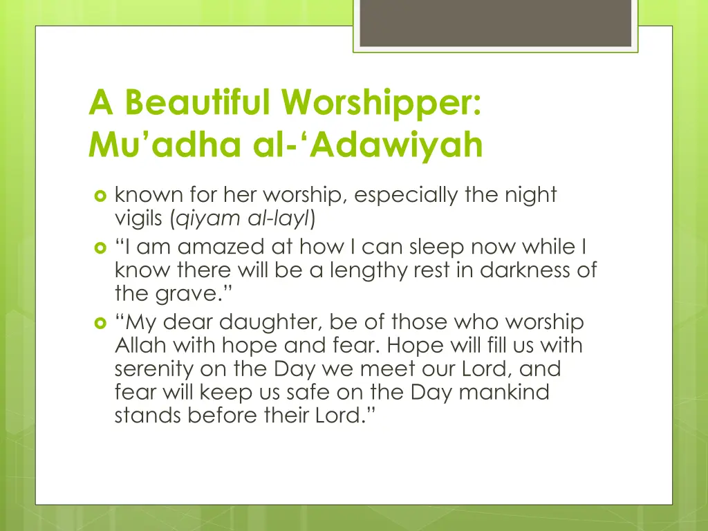 a beautiful worshipper mu adha al adawiyah 2