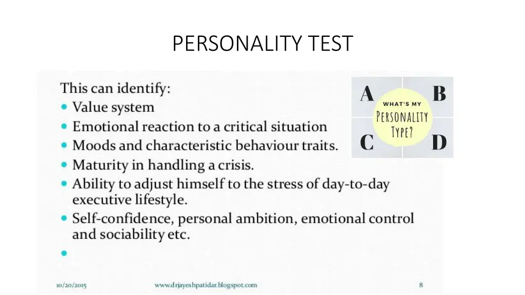 personality test