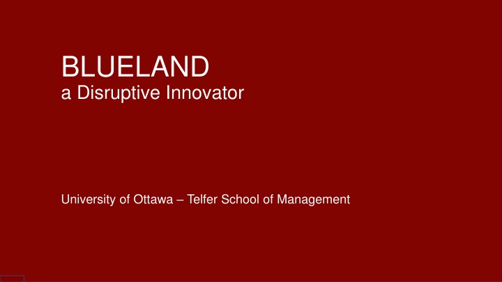 blueland a disruptive innovator