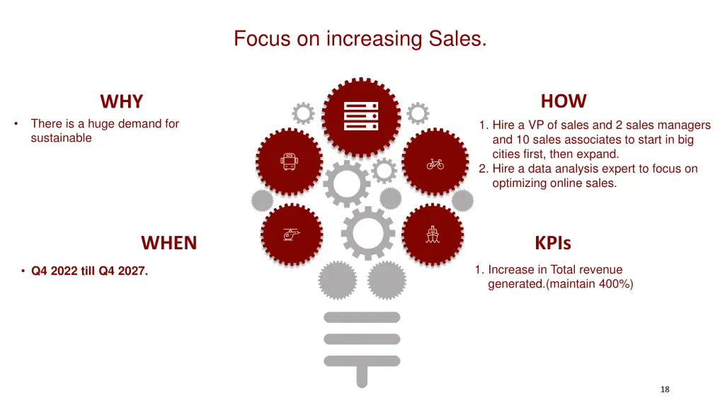 focus on increasing sales